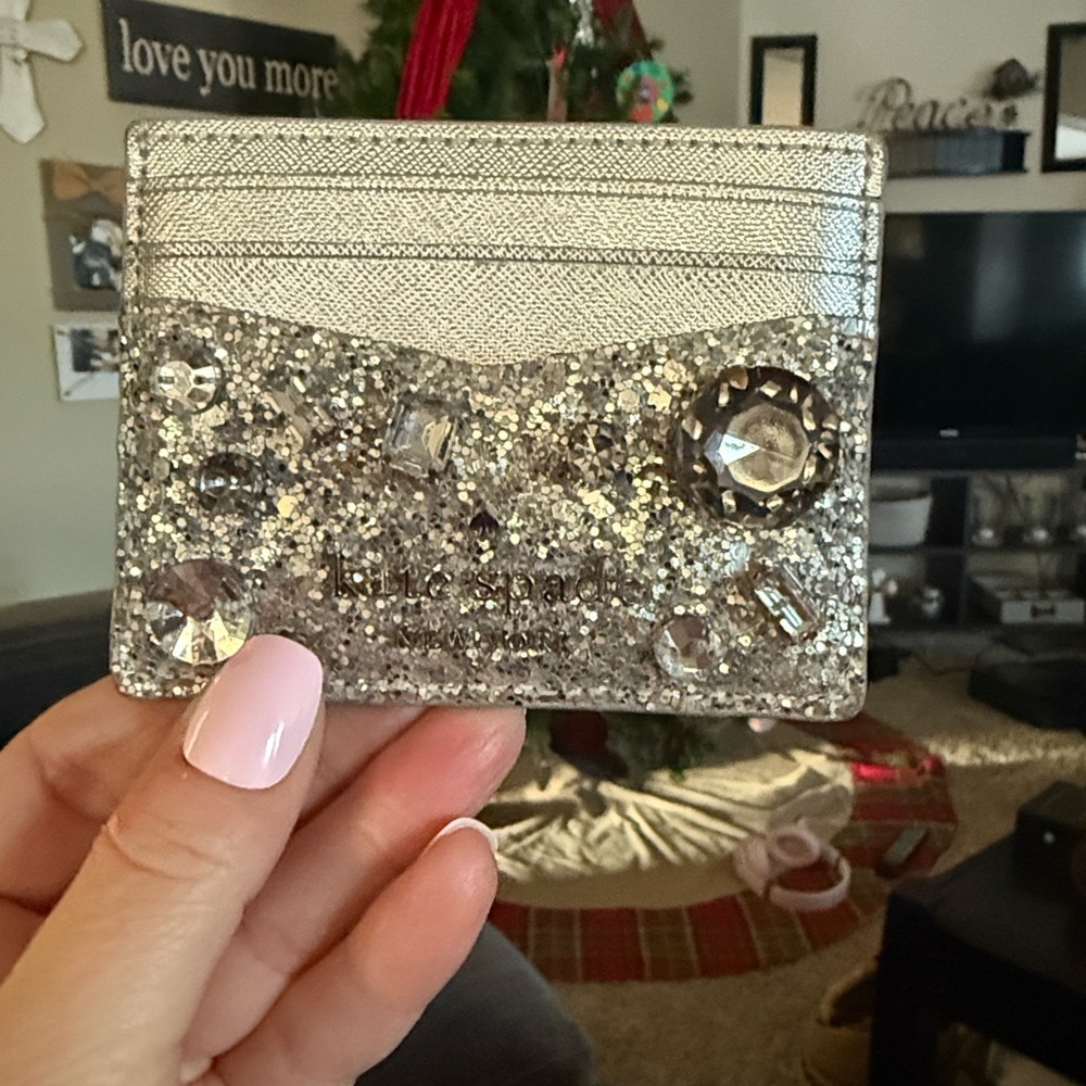 [Kate Spade] authentic metallic tinsel camera crossbody bag & matching card case - Picture 6 of 15
